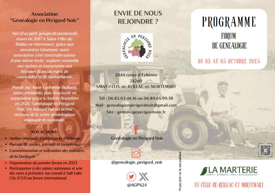 Forum en Périgord noir, du 03 au 05 octobre 2025