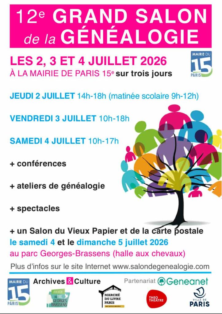 12ᵉ Grand Salon de la Généalogie – Paris 15ᵉ